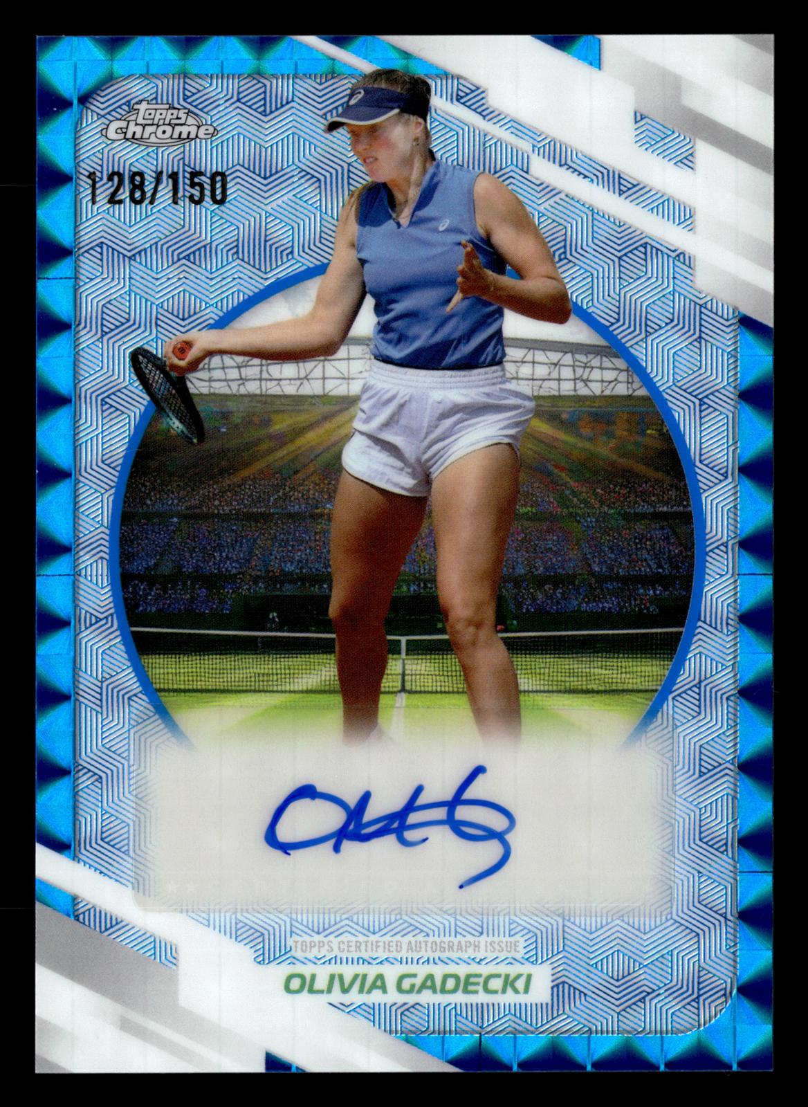 2026 Topps Chrome #AT-OGI Olivia Gadecki Base Auto II Blue Geo Refractor #/150