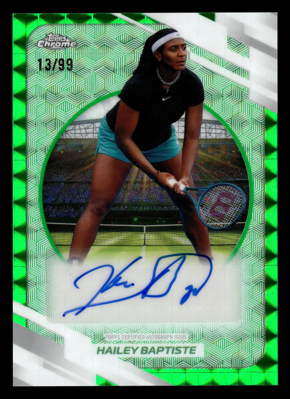 2026 Topps Chrome #AT-HBE Hailey Baptiste Base Auto II Green Geo Refractor #/99