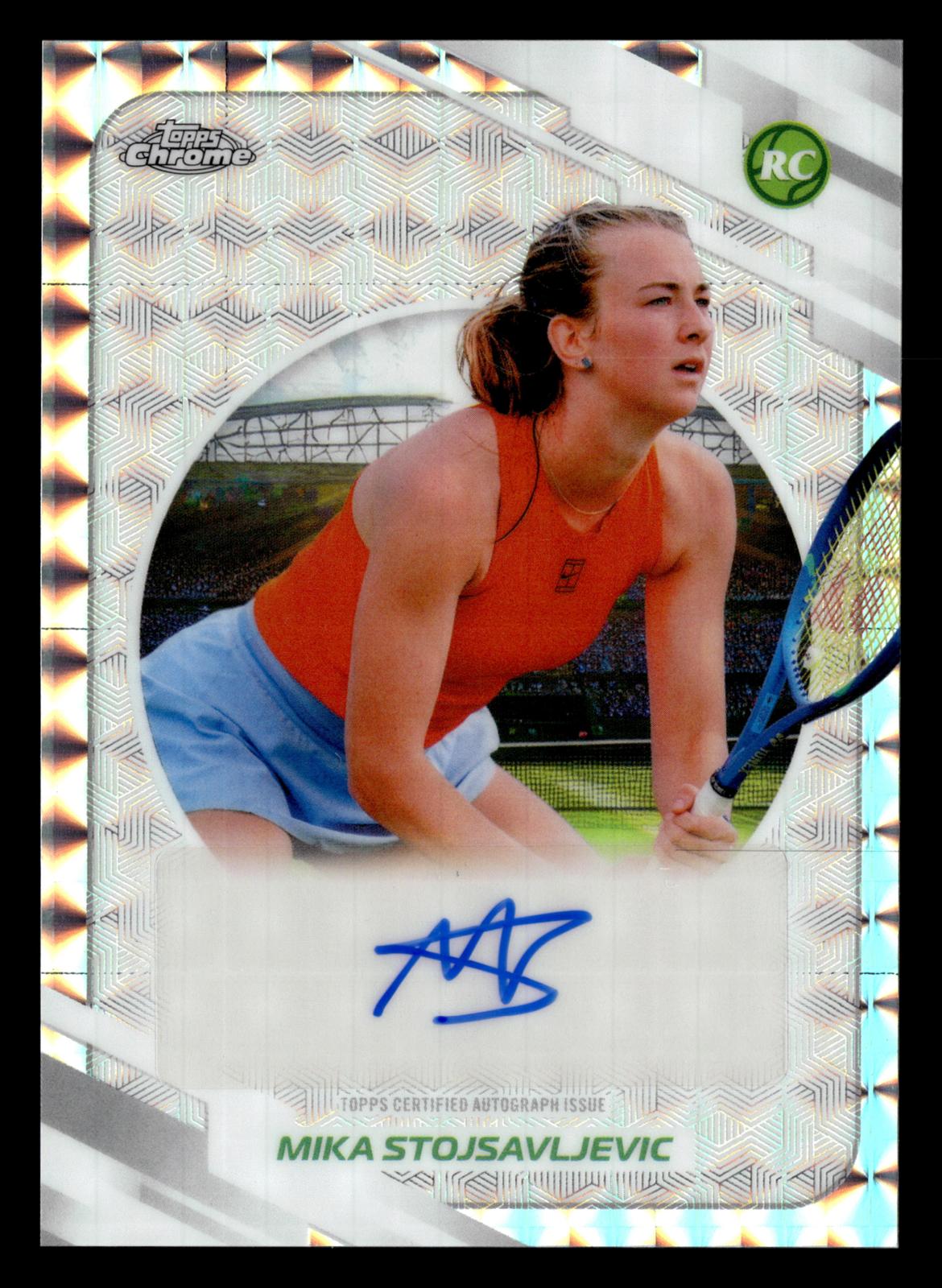 2026 Topps Chrome #AT-MST Mika Stojsavljevic Base Auto II Geometric Refractor