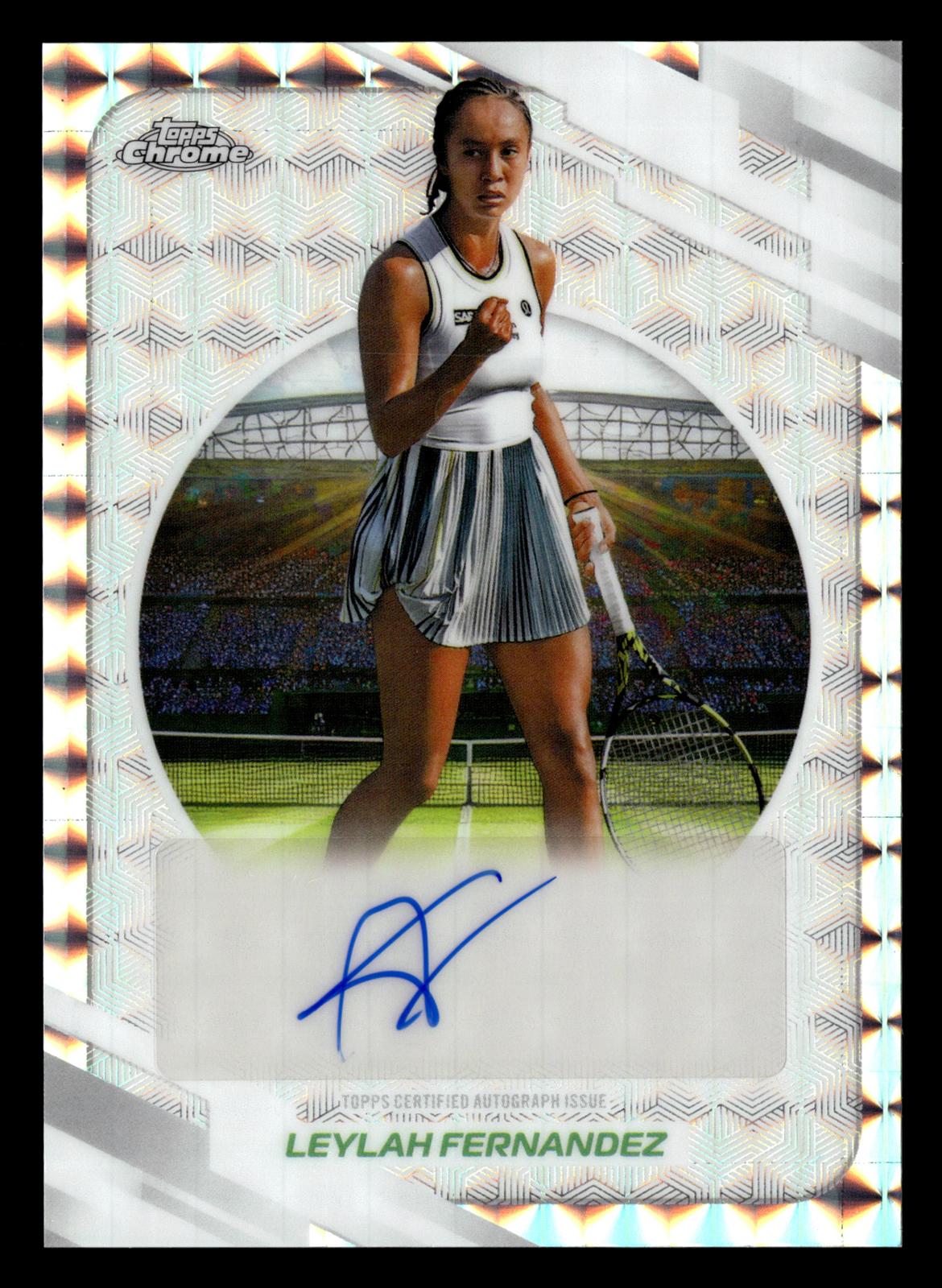 2026 Topps Chrome #AT-LFZ Leylah Fernandez Base Auto II Geometric Refractor