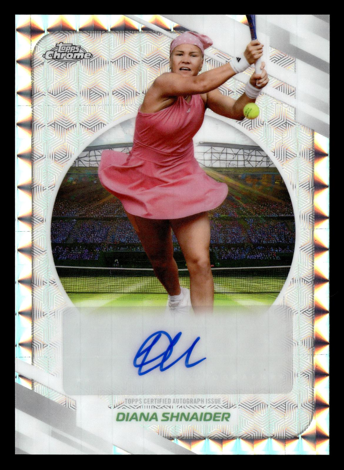 2026 Topps Chrome #AO-DSR Diana Shnaider Base Autographs I Geometric Refractor