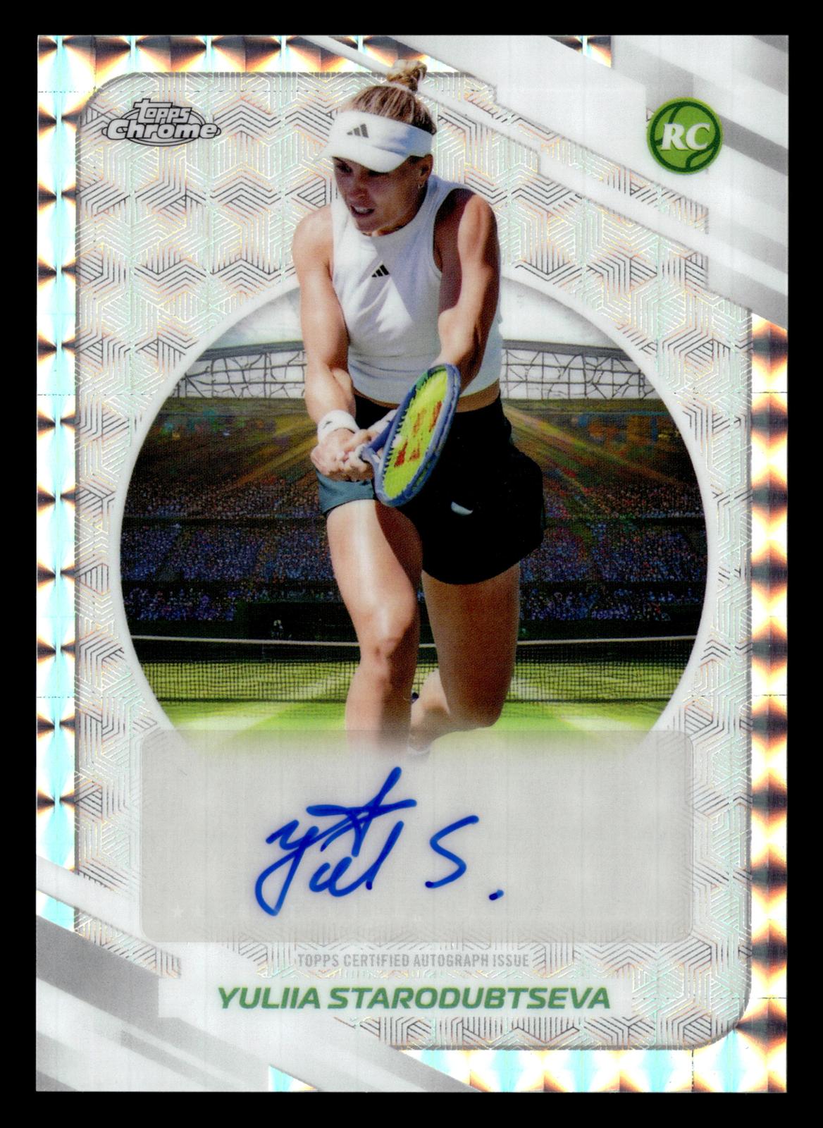 2026 Topps Chrome #AT-ASA Yuliia Starodubtseva Base Auto II Geometric Refractor