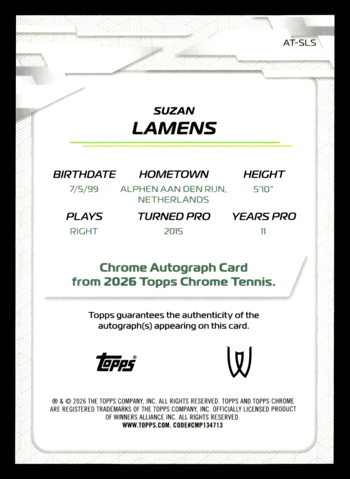 2026 Topps Chrome #AT-SLS Suzan Lamens Base Autographs II Geometric Refractor