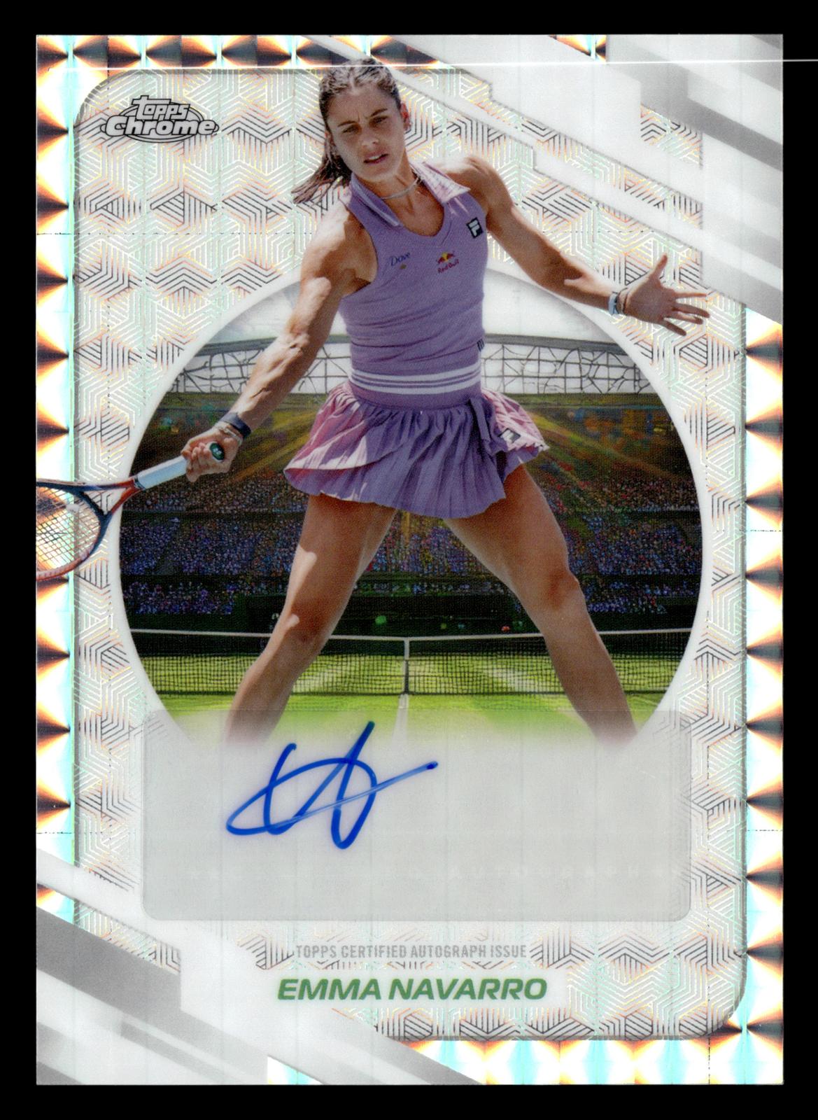 2026 Topps Chrome #AO-ENO Emma Navarro Base Autographs I Geometric Refractor