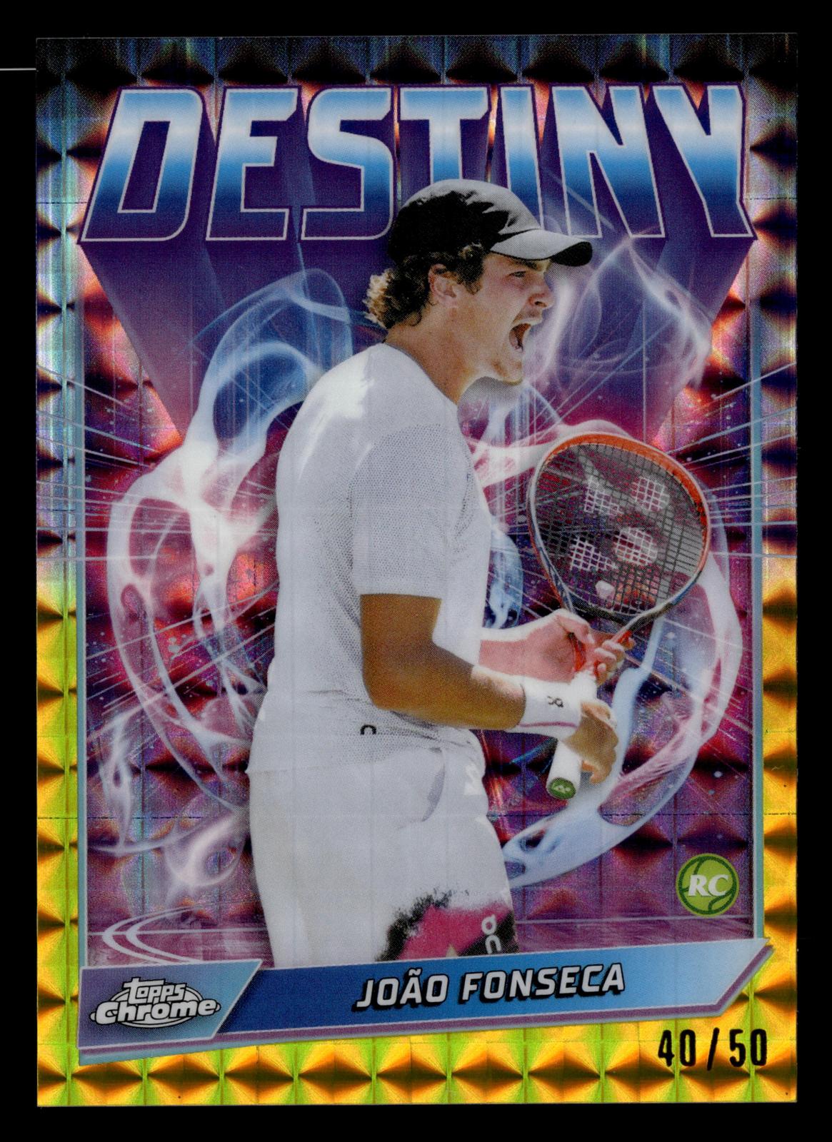 2026 Topps Chrome #DTY-FON João Fonseca Destiny Gold Geometric Refractor #/50