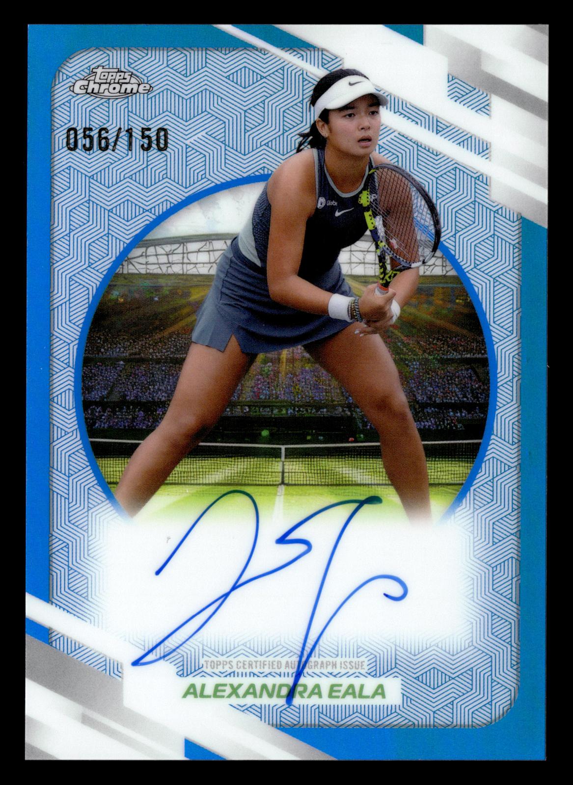 2026 Topps Chrome #AT-AEA Alexandra Eala Base Autographs II Blue Refractor #/150