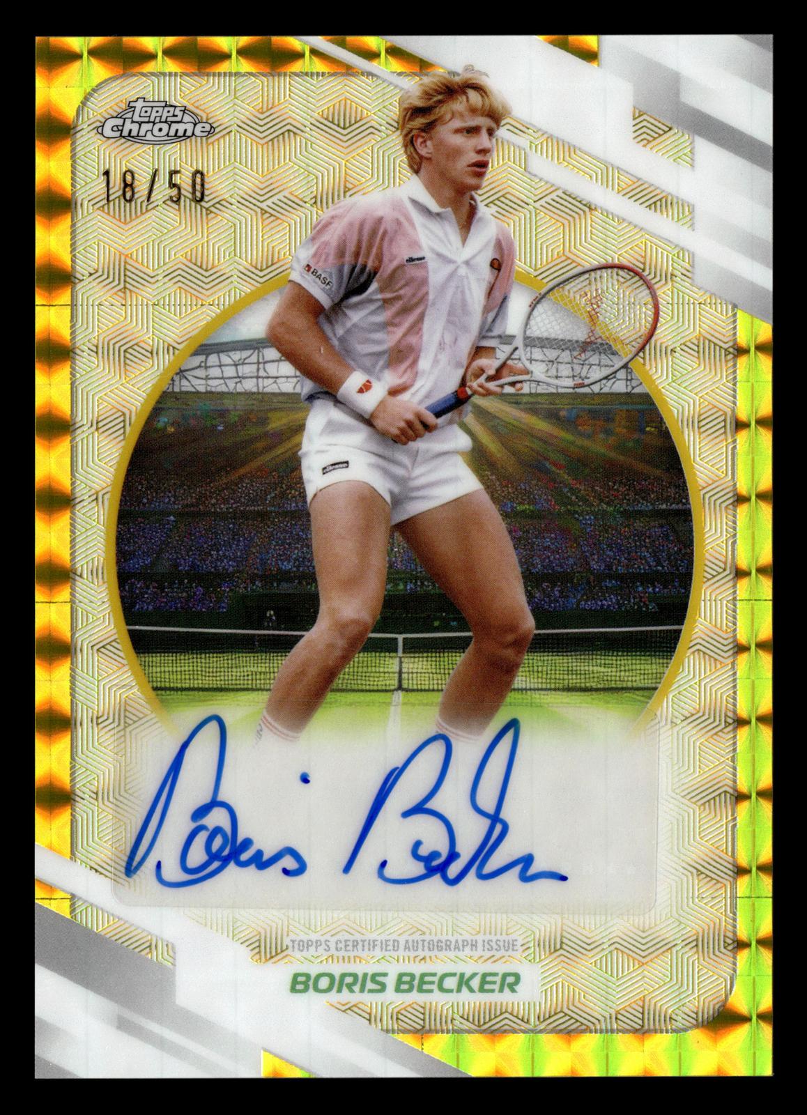 2026 Topps Chrome #AO-BBR Boris Becker Base Auto I Gold Geometric Refractor #/50