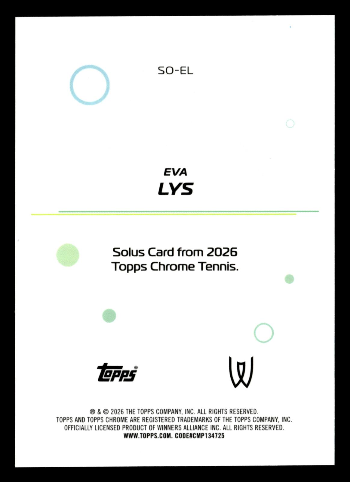 2026 Topps Chrome #SO-EL Eva Lys Solus
