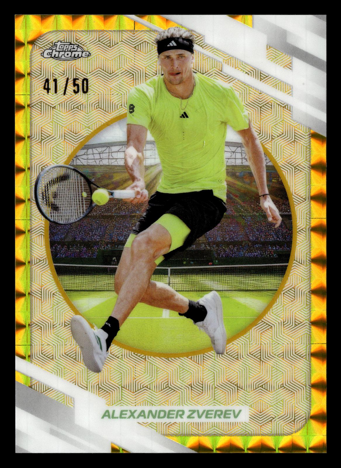 2026 Topps Chrome #44 Alexander Zverev Gold Geometric Refractor #/50