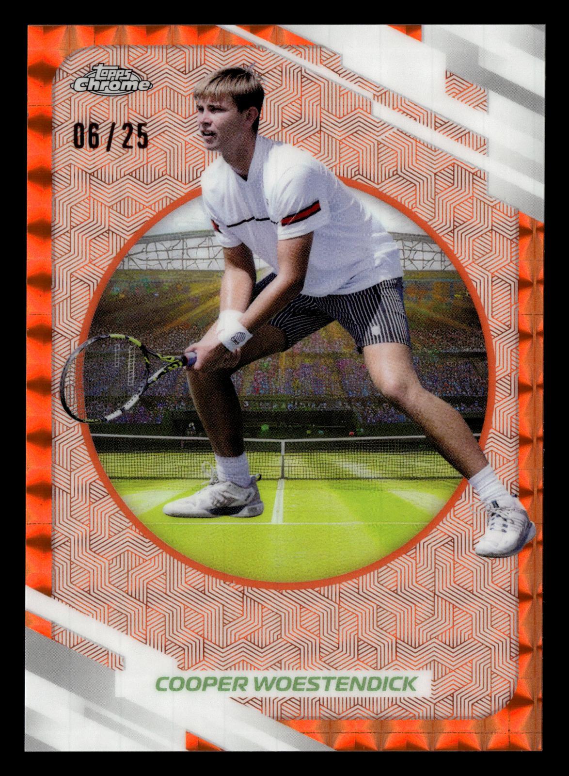 2026 Topps Chrome #142 Cooper Woestendick Orange Geometric Refractor #/25