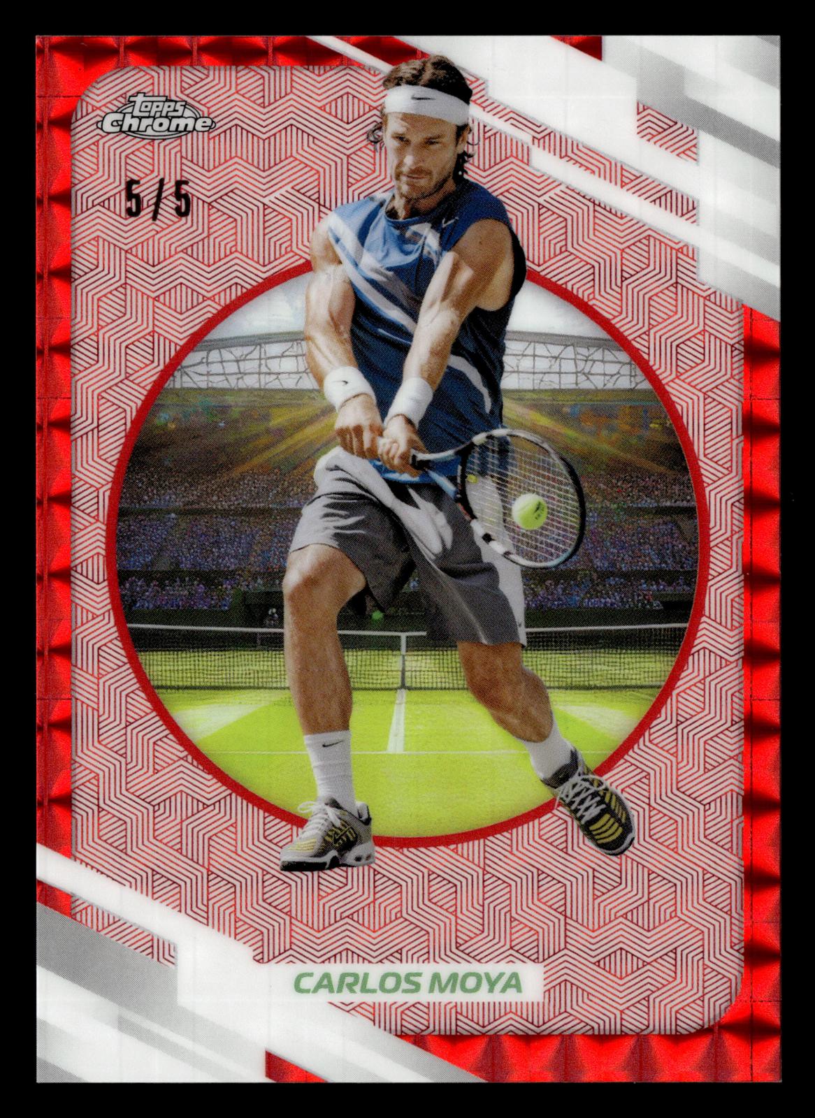 2026 Topps Chrome #111 Carlos Moya Red Geometric Refractor #/5