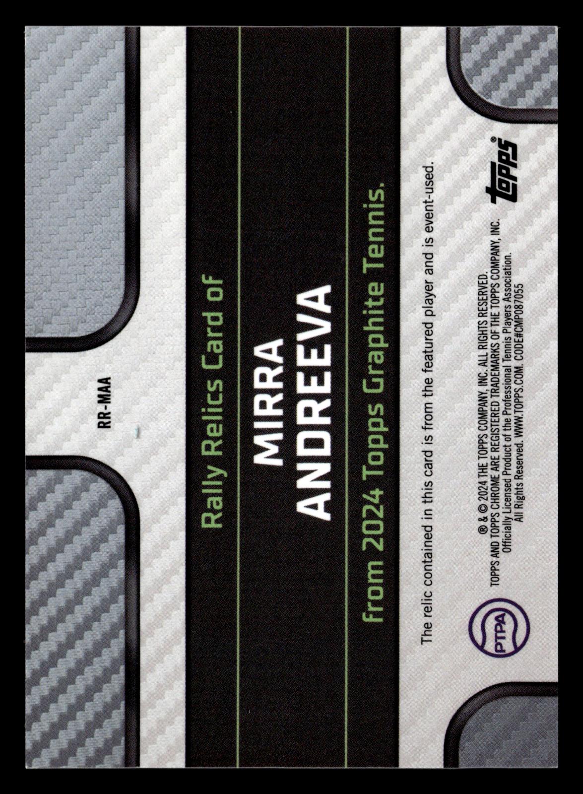 2024 Topps Graphite #RR-MAA Mirra Andreeva Rally Relics