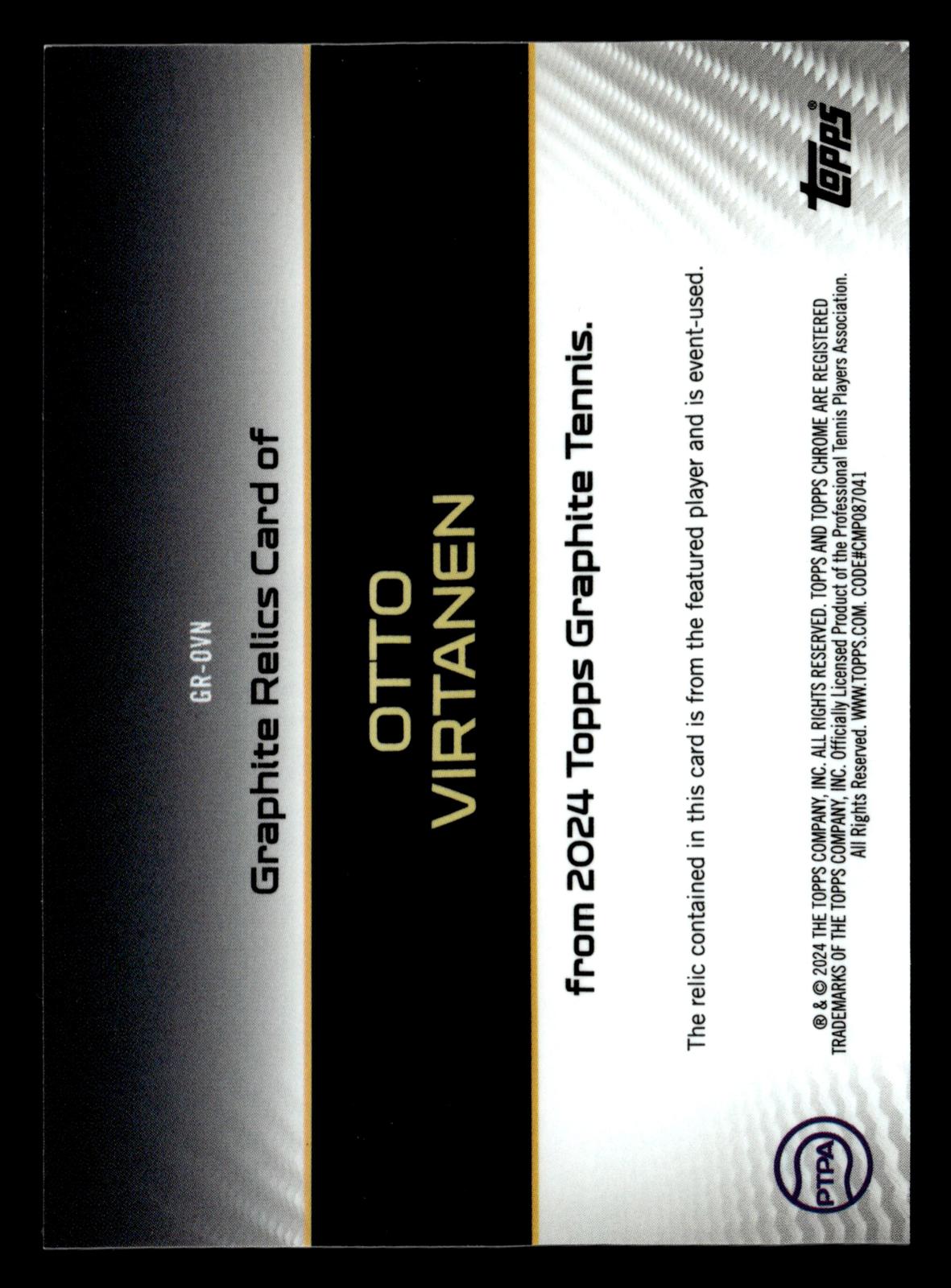 2024 Topps Graphite #GR-OVN Otto Virtanen Graphite Relics