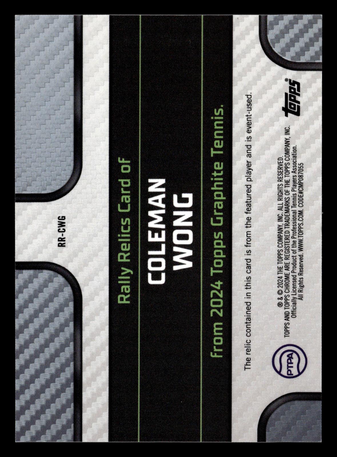 2024 Topps Graphite #RR-CWG Coleman Wong Rally Relics Green Refractor #/75