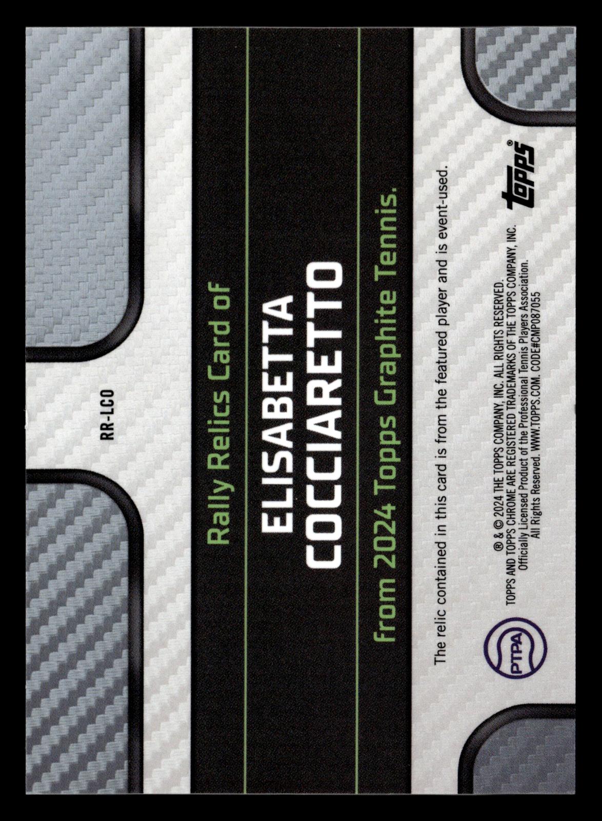 2024 Topps Graphite #RR-LCO Elisabetta Cocciaretto Rally Relics Green Ref #/75