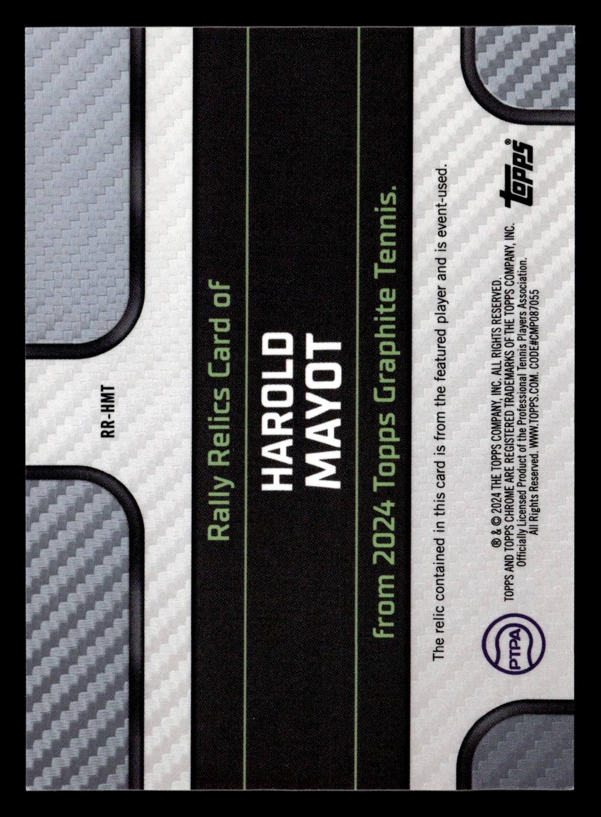 2024 Topps Graphite #RR-HMT Harold Mayot Rally Relics Green Refractor #/75