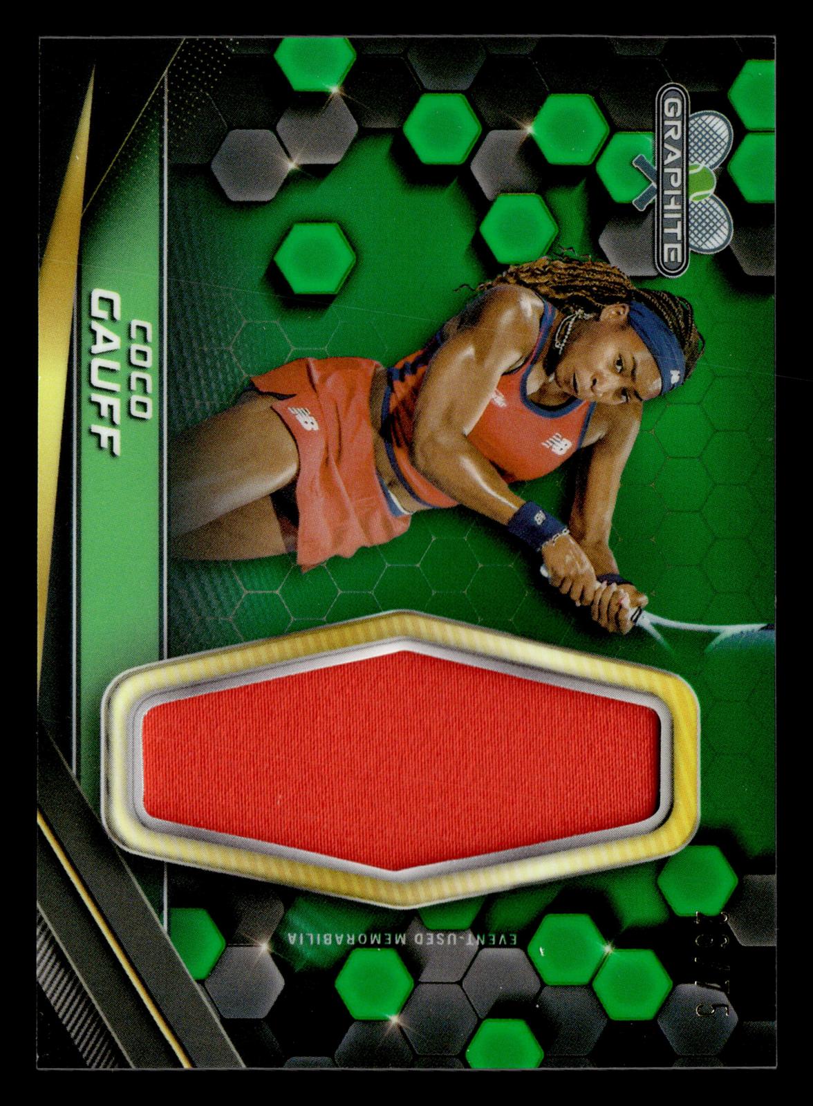 2024 Topps Graphite #GR-CGF Coco Gauff Graphite Relics Green Refractor #/75