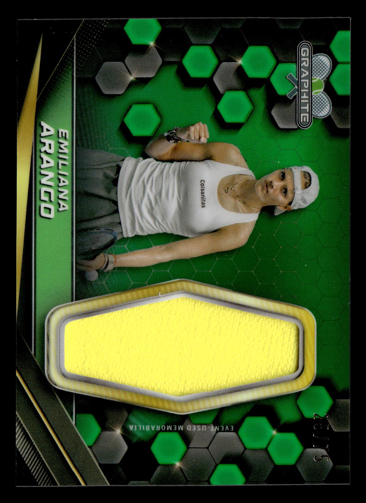 2024 Topps Graphite #GR-EAO Emiliana Arango Graphite Relics Green Refractor #/75
