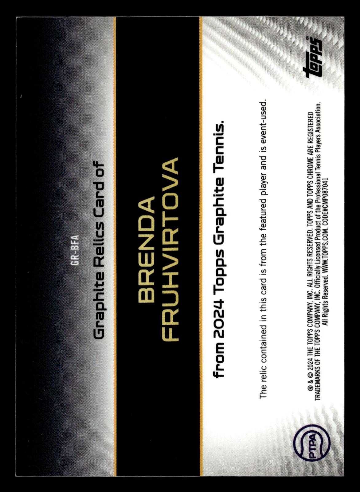 2024 Topps Graphite #GR-BFA Brenda Fruhvirtova Graphite Relics Green Ref #/75