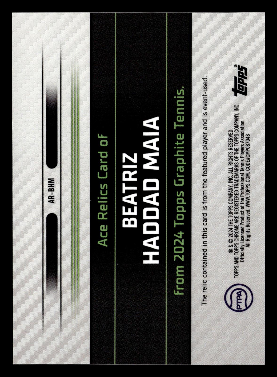2024 Topps Graphite #AR-BHM Beatriz Haddad Maia Ace Relics Green Refractor #/75