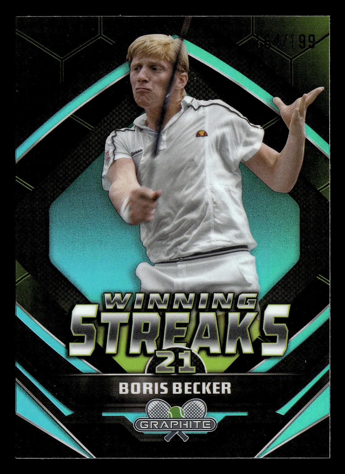2024 Topps Graphite #WS-BB Boris Becker Winning Streaks Aqua Refractor #/199