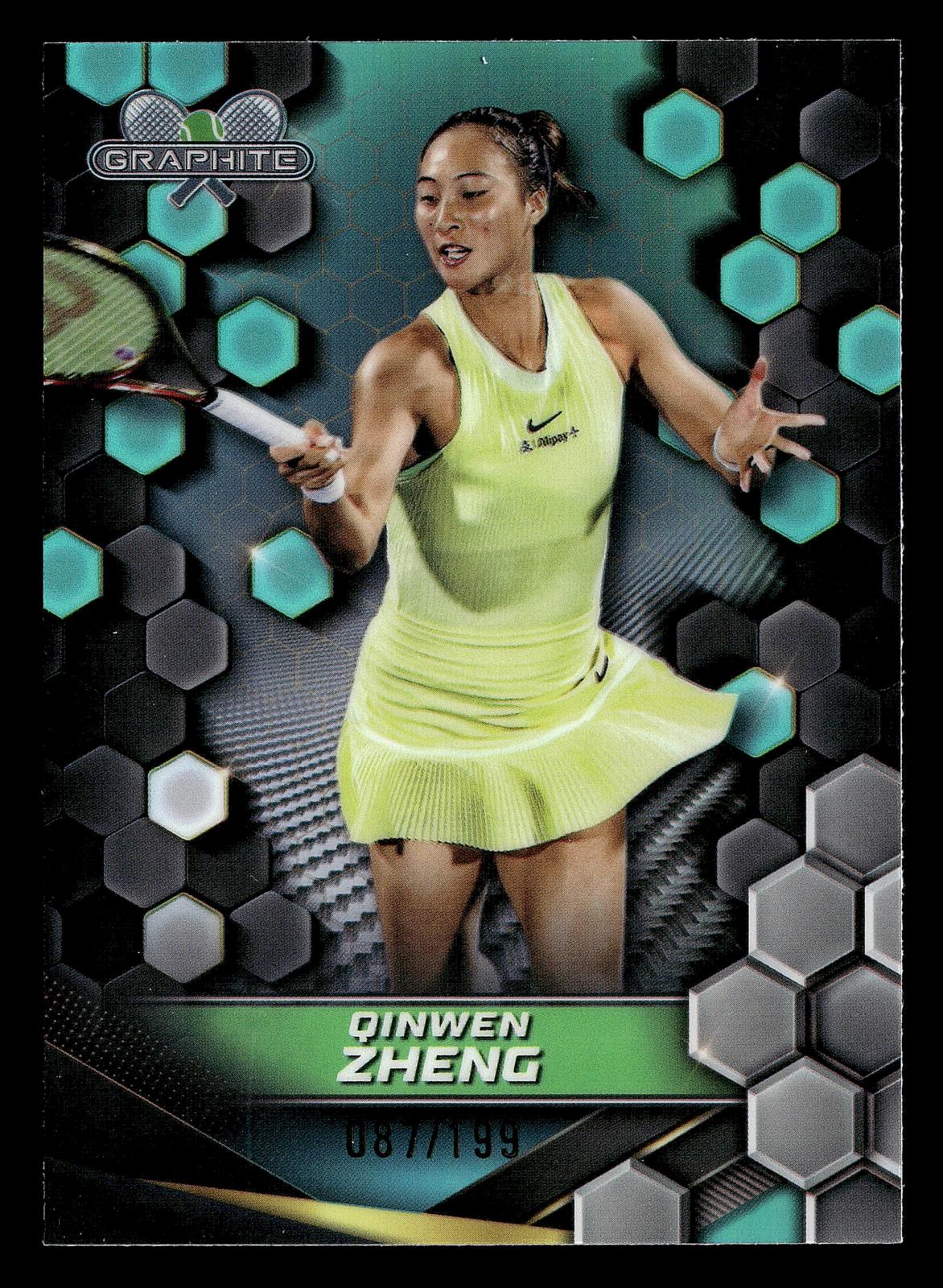 2024 Topps Graphite #88 Qinwen Zheng Aqua Refractor #/199