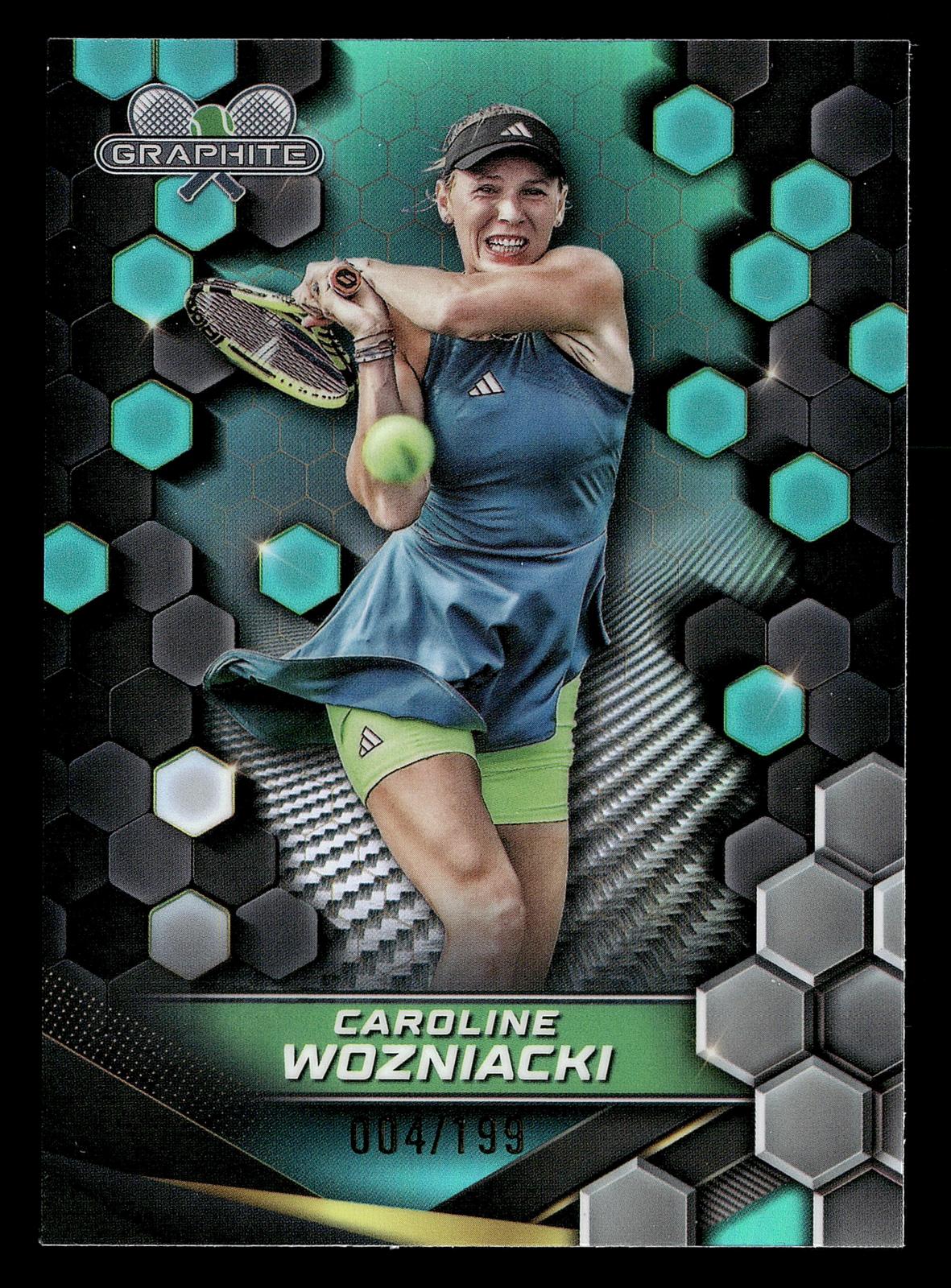 2024 Topps Graphite #128 Caroline Wozniacki Aqua Refractor #/199