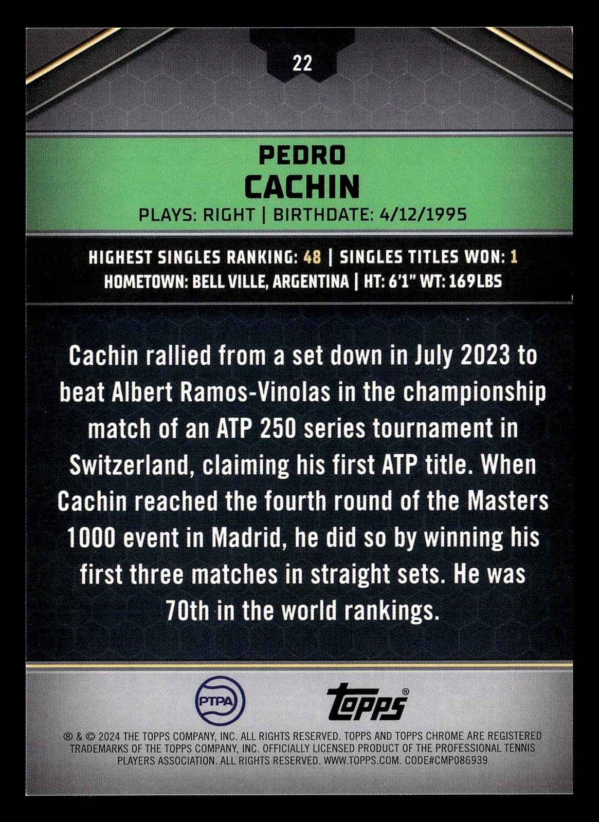 2024 Topps Graphite #22 Pedro Cachin White Refractor #/10