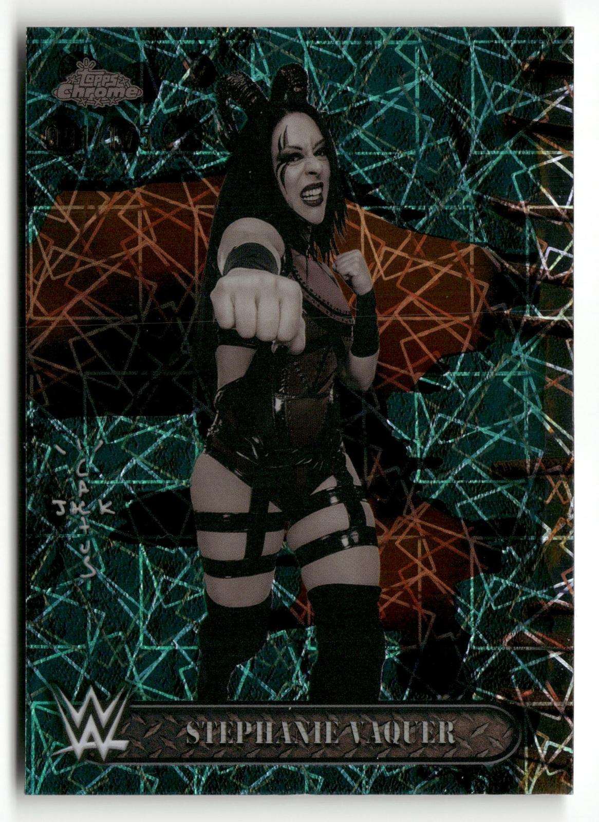 2025 Topps Chrome WWE Cactus Jack #79 Stephanie Vaquer Aqua Lazer /75
