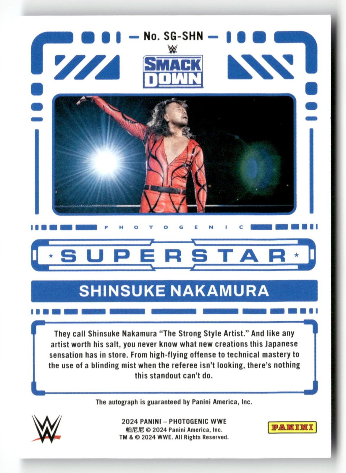 2024 Panini Photogenic WWE #SG-SHN Shinsuke Nakamura Superstar Signatures