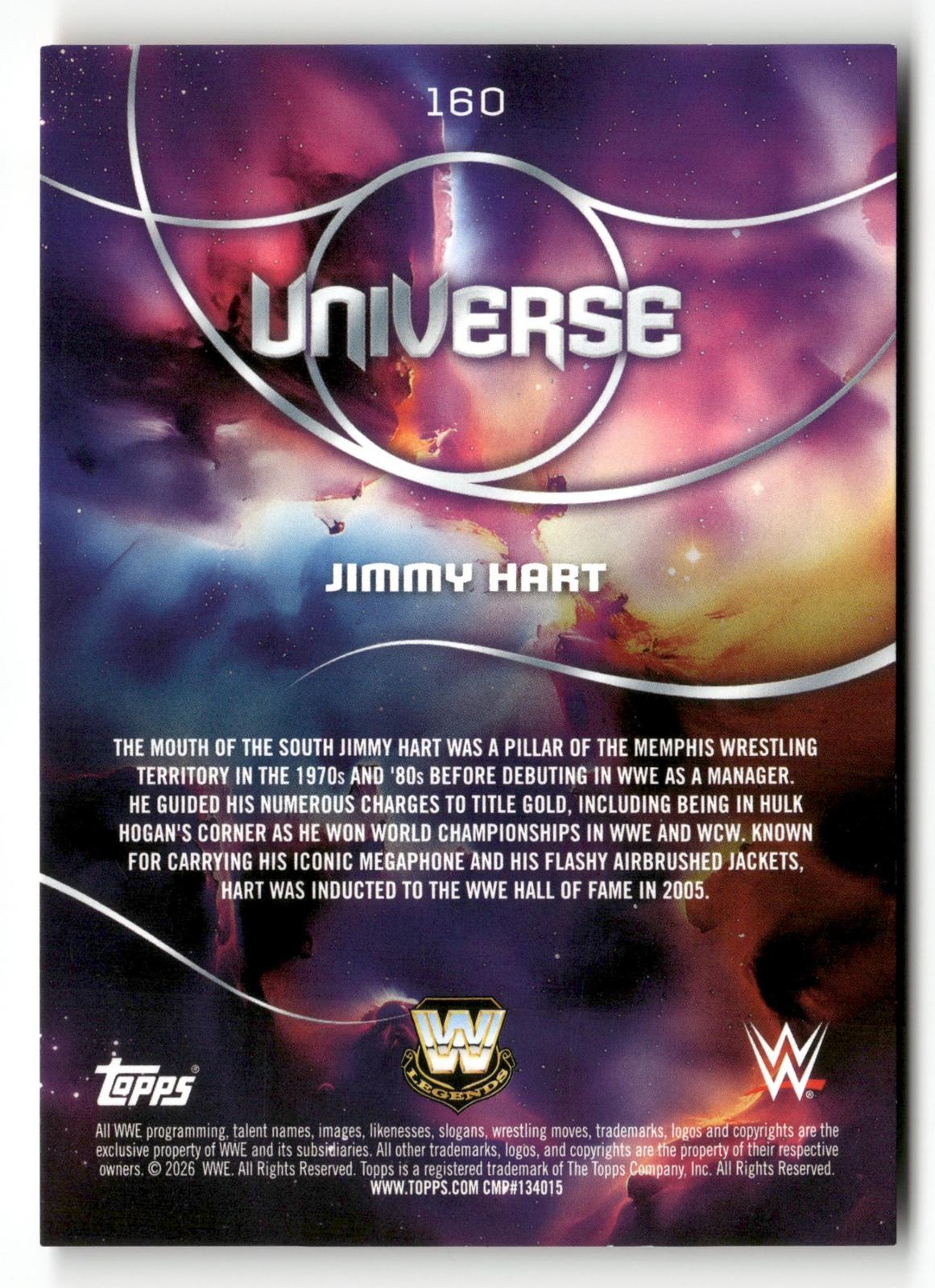 2026 Topps Universe WWE #160 Jimmy Hart Red Magma #/10