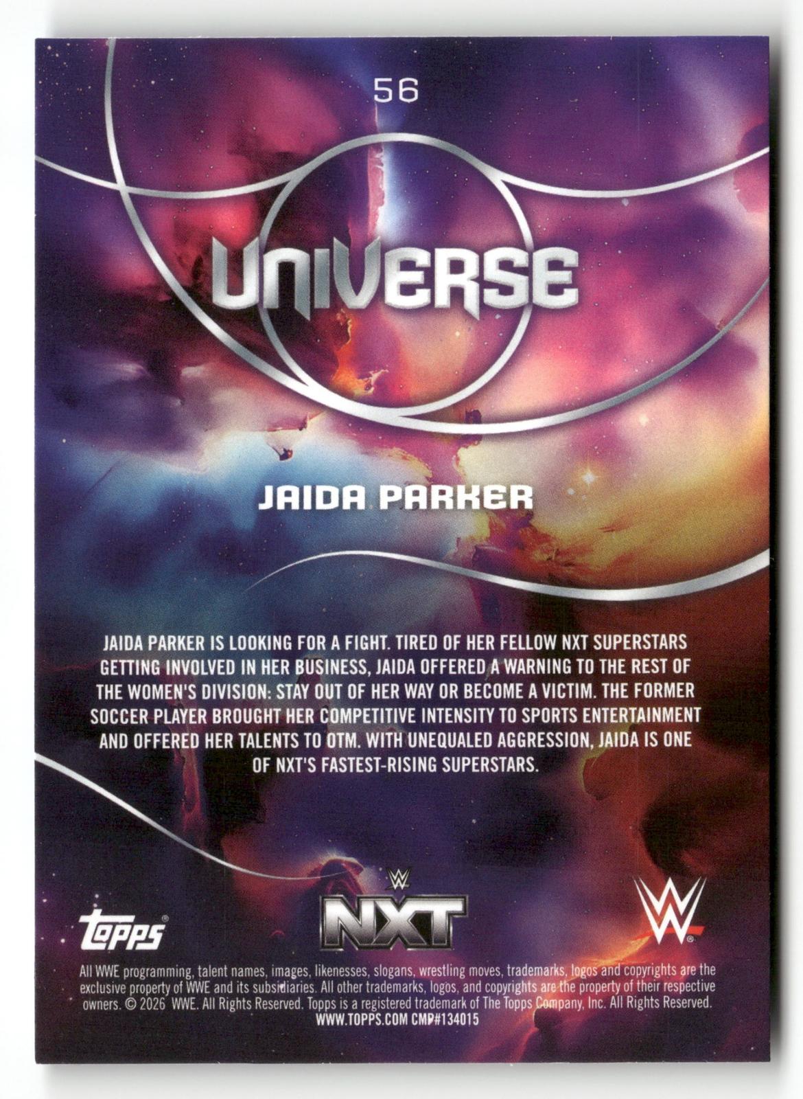 2026 Topps Universe WWE #56 Jaida Parker Blue Pulse #/199