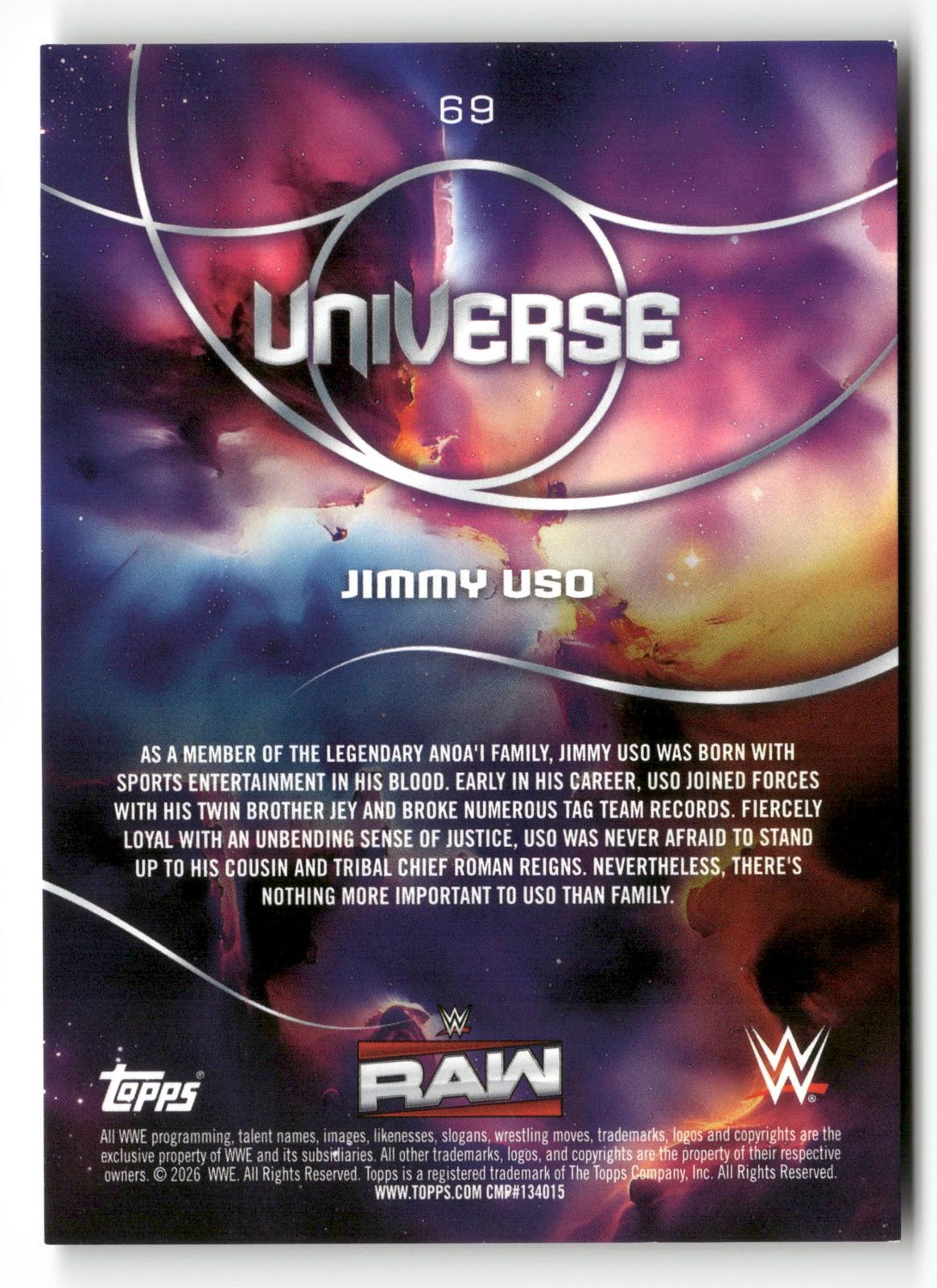 2026 Topps Universe WWE #69 Jimmy Uso /50