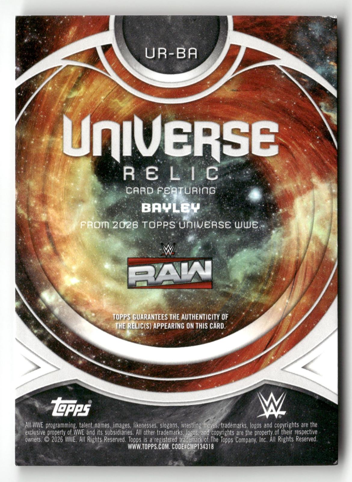 2026 Topps Universe WWE #UR-BA Bailey Universe Relics