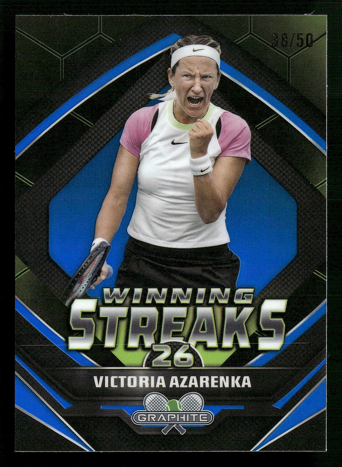 2024 Topps Graphite #WS-VA Victoria Azarenka Winning Streaks Blue Refractor #/50