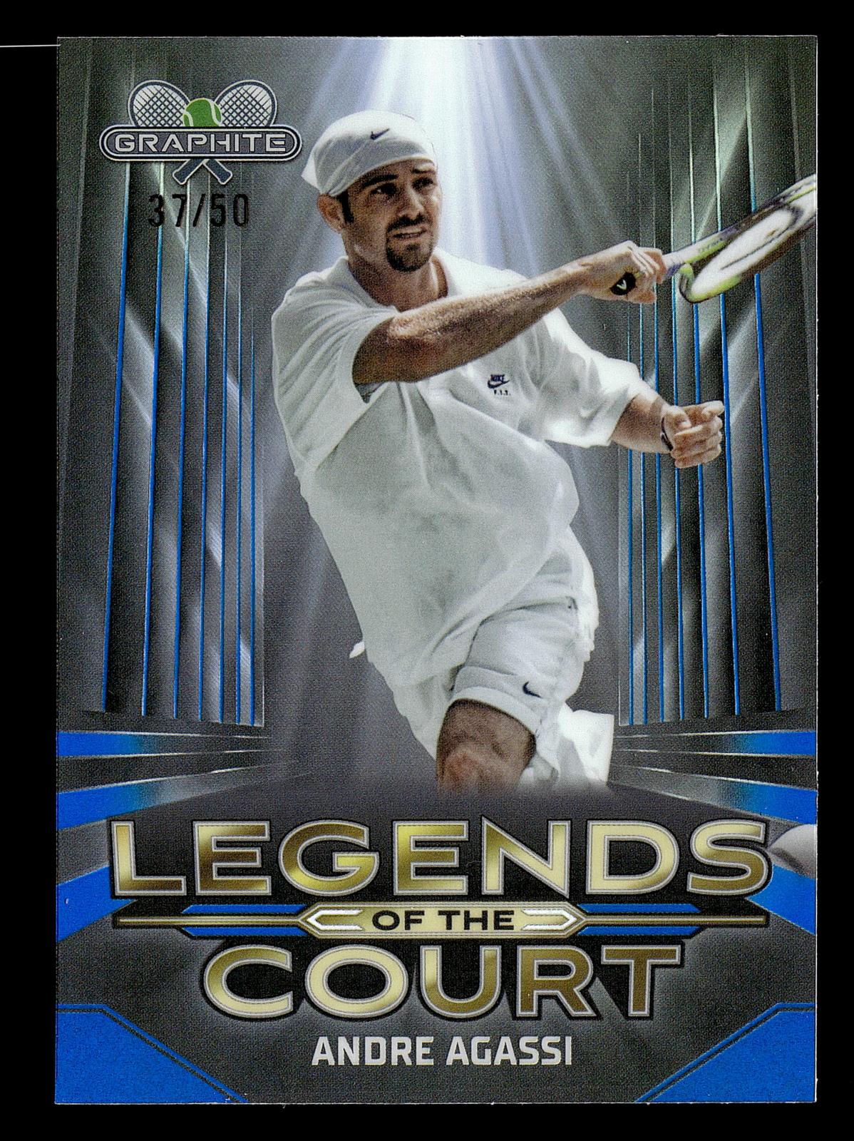 2024 Topps Graphite #LOC-AA Andre Agassi Legends of the Court Blue Ref #/50