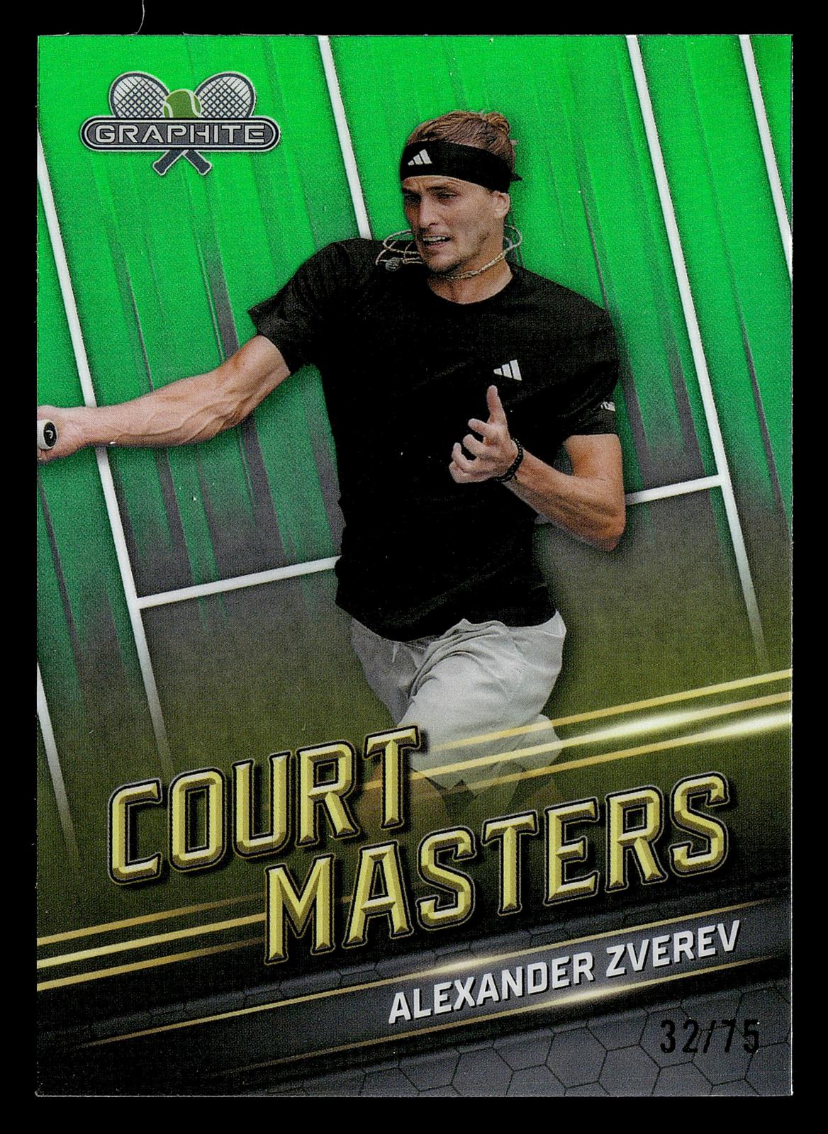 2024 Topps Graphite #CM-AZ Alexander Zverev Court Masters Green Refractor #/75