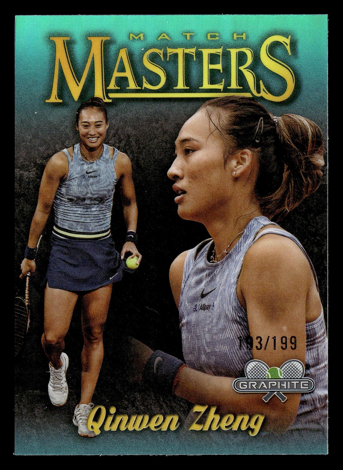 2024 Topps Graphite #MM-QZ Qinwen Zheng Match Masters Aqua Refractor #/199