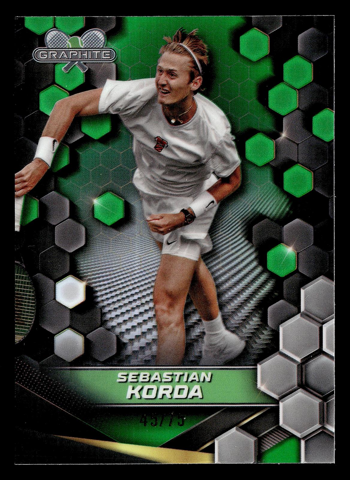 2024 Topps Graphite #30 Sebastian Korda Green Refractor #/75