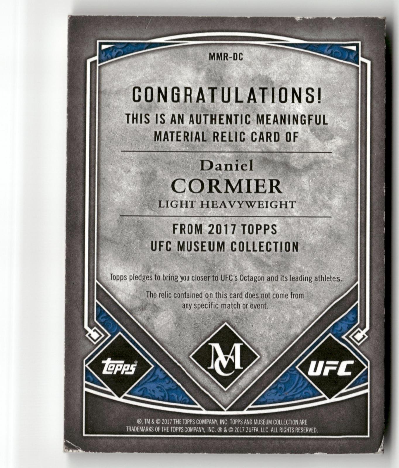 2017 Topps Museum Collection UFC #MMR-DC Daniel Cormier Meaningful Material #/75