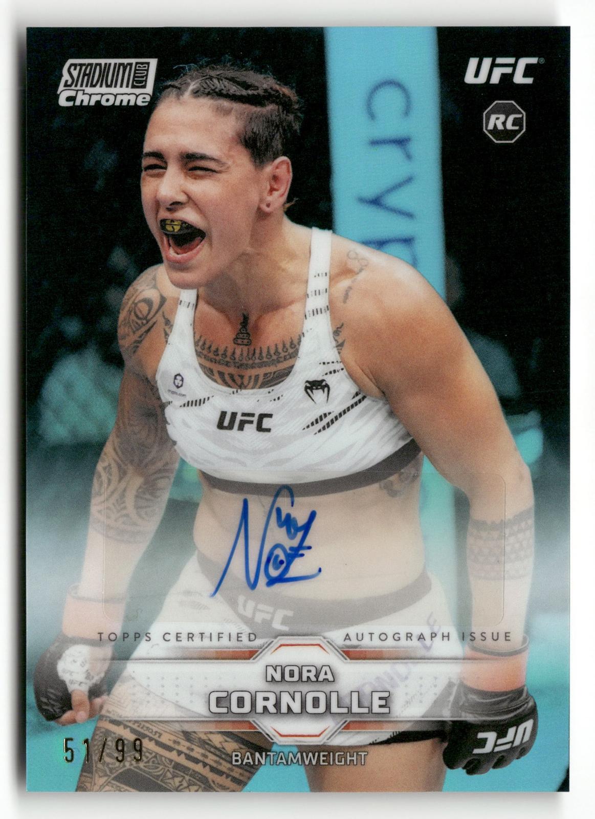 Topps 2026 Stadium Club UFC Nora Cornolle Chrome Base Auto Var RC CAV-NC. 54/99