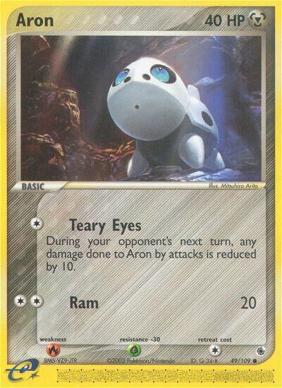 2003 Pokemon Ruby and Sapphire 49/109 Aron Reverse Holo Common LP