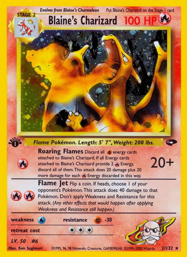 2000 Pokemon Gym Challenge 002/132 Blaine's Charizard Holo Rare