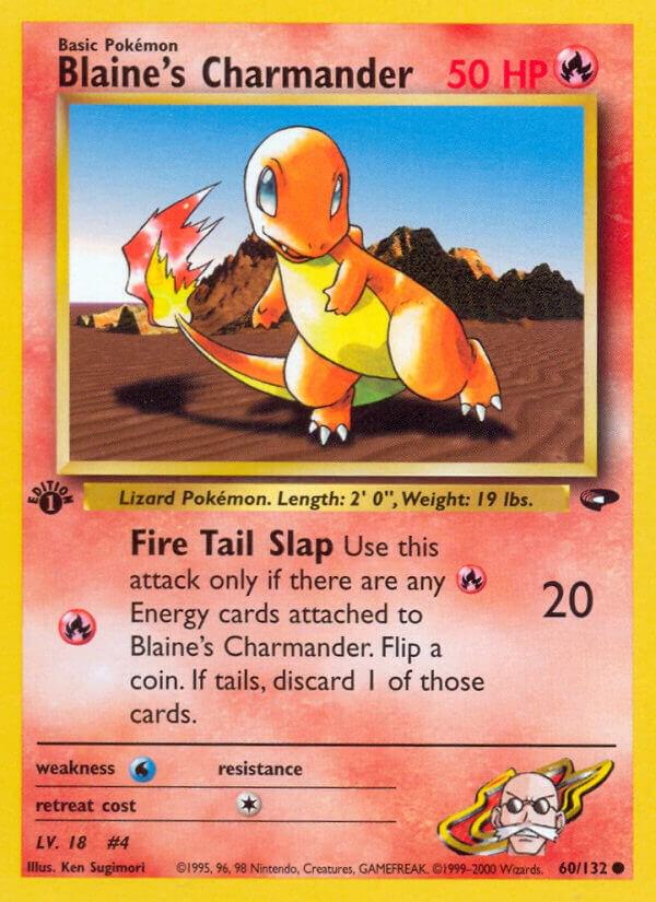 2000 Pokemon Gym Challenge 060/132 Blaine's Charmander 1st Edition Common LP