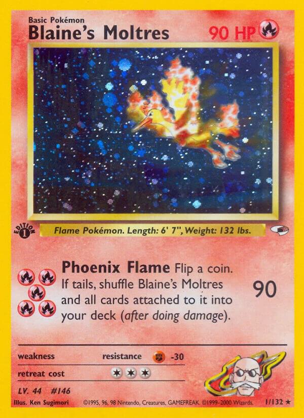 2000 Pokemon Gym Heroes 001/132 Blaine's Moltres Holo Rare