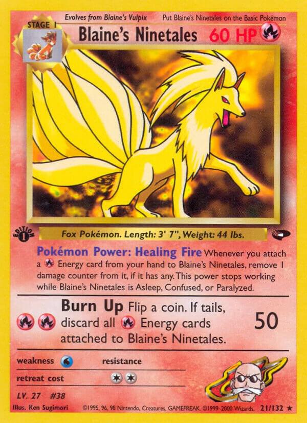 2000 Pokemon Gym Challenge 021/132 Blaine's Ninetales Rare