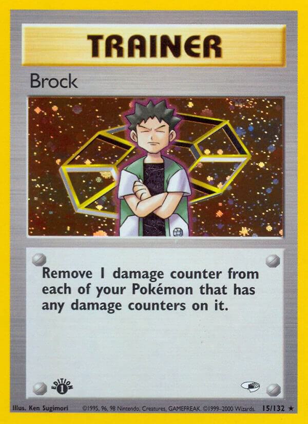 2000 Pokemon Gym Heroes 015/132 Brock (15) Holo Rare