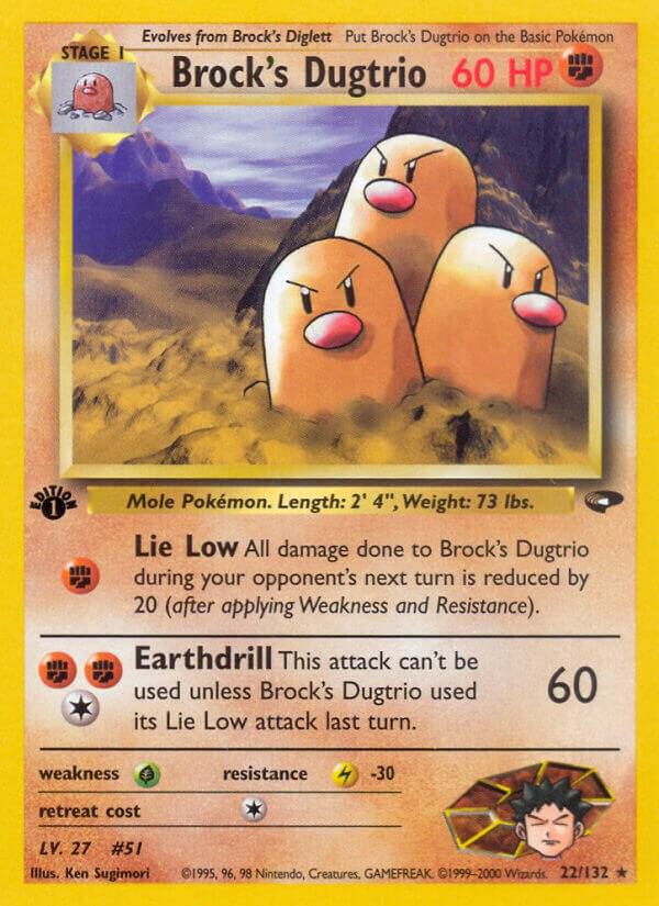 2000 Pokemon Gym Challenge 022/132 Brock's Dugtrio Rare