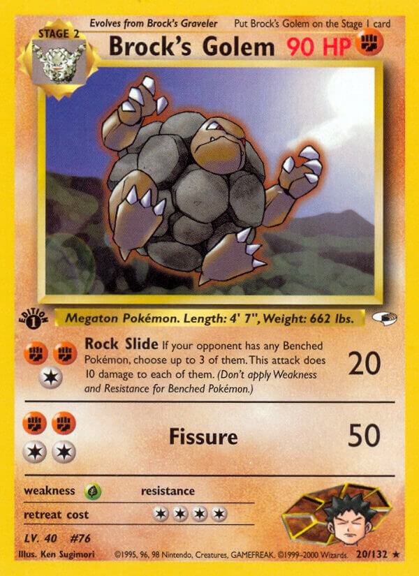 2000 Pokemon Gym Heroes 020/132 Brock's Golem Rare