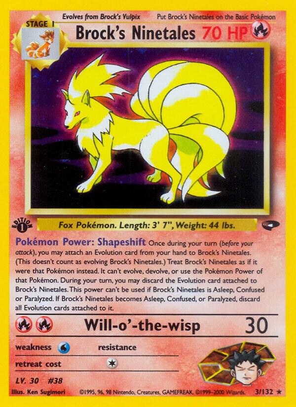 2000 Pokemon Gym Challenge 003/132 Brock's Ninetales Holo Rare